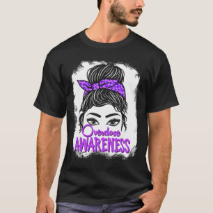 Overdose Awareness Purple Ribbon Drug Addiction 87 T-Shirt
