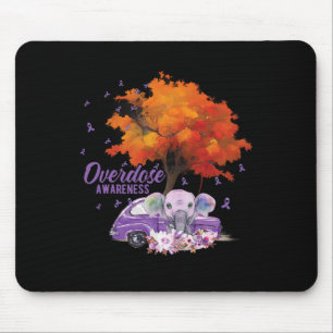 Overdose Awareness Purple Ribbon Drug Addiction 99 Mouse Mat