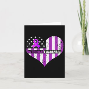 Overdose Awareness Purple Ribbon Drug Addiction Card