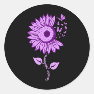 Overdose Awareness Purple Ribbon Drug Addiction Na Classic Round Sticker
