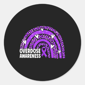 Overdose Awareness Purple Ribbon Drug Addiction Na Classic Round Sticker
