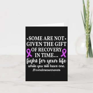 Overdose Awareness Purple Ribbon Drug Addiction Re Card
