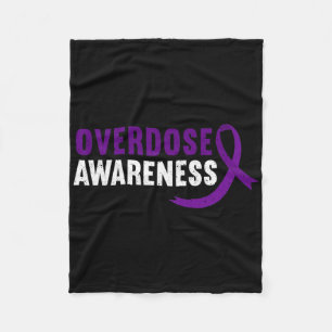 Overdose Awareness Purple Ribbon Drug Addiction Re Fleece Blanket