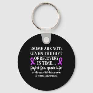 Overdose Awareness Purple Ribbon Drug Addiction Re Key Ring