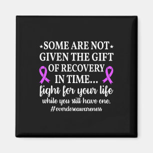 Overdose Awareness Purple Ribbon Drug Addiction Re Magnet