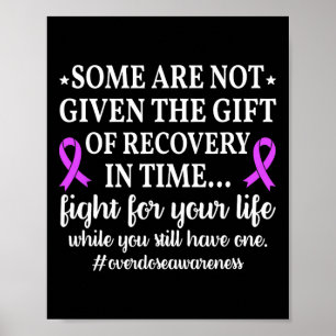 Overdose Awareness Purple Ribbon Drug Addiction Re Poster