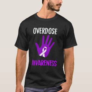 Overdose Awareness Purple Ribbon Drug Addiction Re T-Shirt