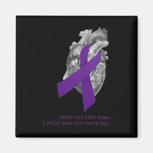 Overdose Awareness Purple Ribbon Heart Miss You  Magnet