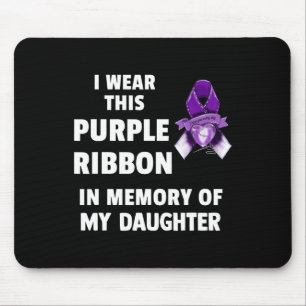 Overdose Awareness Purple Ribbon In Memory Of My D Mouse Mat