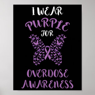 Overdose Awareness Purple Ribbon Overdose Awarenes Poster