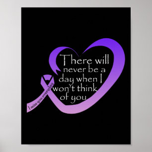 Overdose Awareness Purple Ribbon  Poster