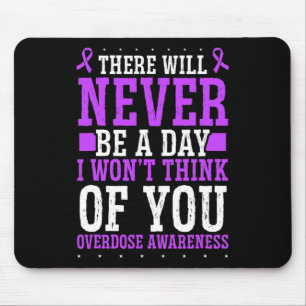 Overdose Awareness Purple Ribbon Think of you Drug Mouse Mat