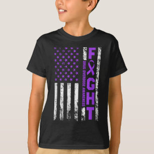 Overdose Awareness Purple Ribbon Usa Flag Drug T-Shirt