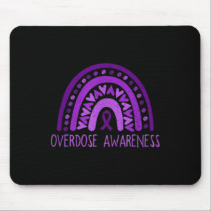 Overdose Awareness Rainbow Purple Ribbon For Men W Mouse Mat