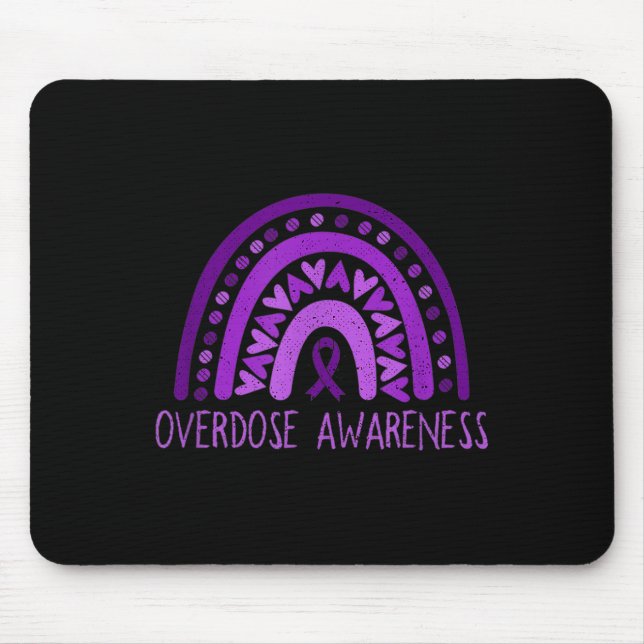 Overdose Awareness Rainbow Purple Ribbon For Men W Mouse Mat (Front)