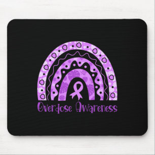 Overdose Awareness Rainbow Purple Ribbon For Men W Mouse Mat