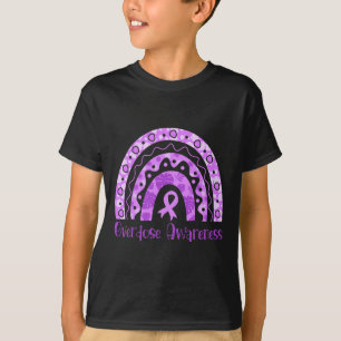 Overdose Awareness Rainbow Purple Ribbon For Men W T-Shirt