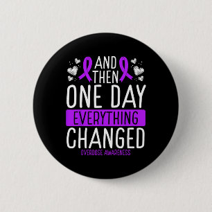 Overdose Awareness Ribbon Drug Abuse Awareness Mov 6 Cm Round Badge
