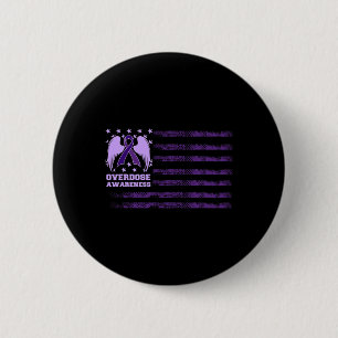Overdose Awareness Ribbon Flag 1 6 Cm Round Badge