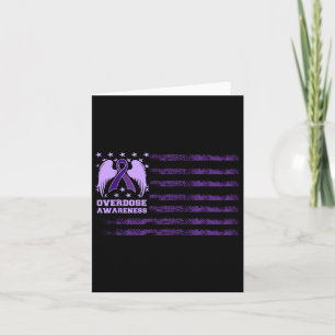 Overdose Awareness Ribbon Flag 1  Card
