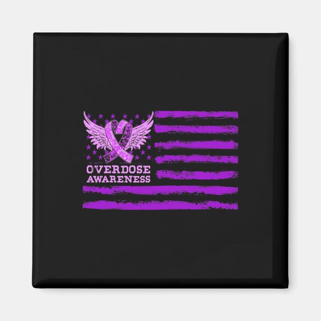 Overdose Awareness Ribbon Flag  Magnet (Front)