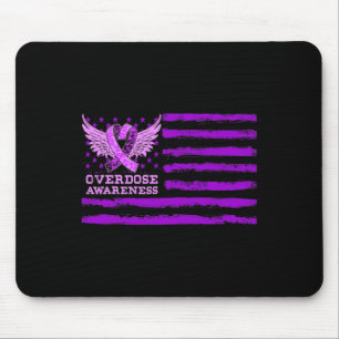Overdose Awareness Ribbon Flag Mouse Mat