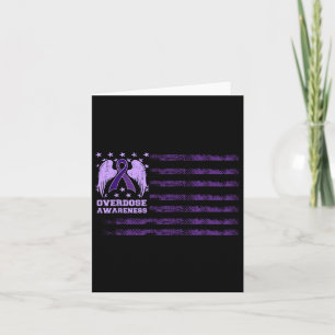 Overdose Awareness Ribbon Flag Vintage Card