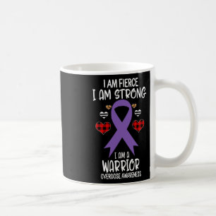 Overdose Awareness Ribbon I Am Fierce Strong Warri Coffee Mug