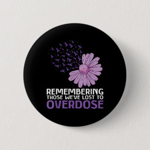 Overdose Awareness Shirt In Memory Of Brother Purp 6 Cm Round Badge