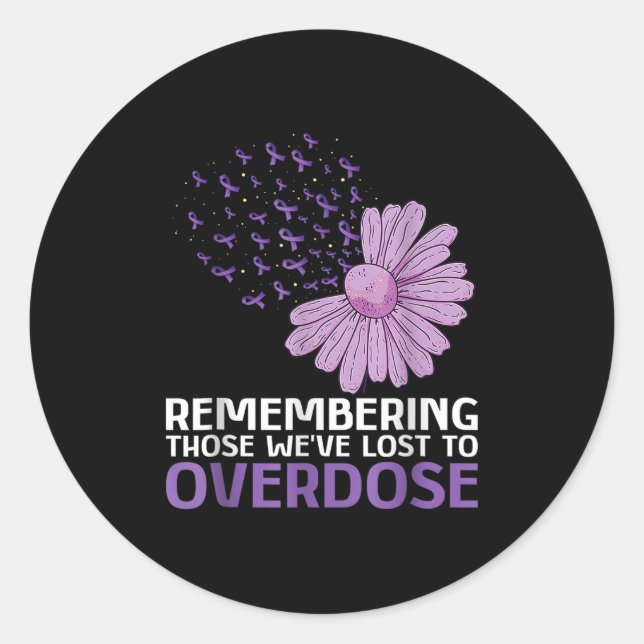 Overdose Awareness Shirt In Memory Of Brother Purp Classic Round Sticker (Front)