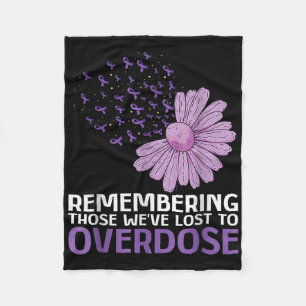 Overdose Awareness Shirt In Memory Of Brother Purp Fleece Blanket