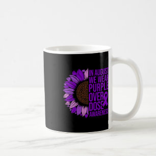 Overdose Awareness Sunflower In August We Wear Pur Coffee Mug
