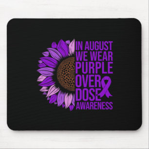 Overdose Awareness Sunflower In August We Wear Pur Mouse Mat