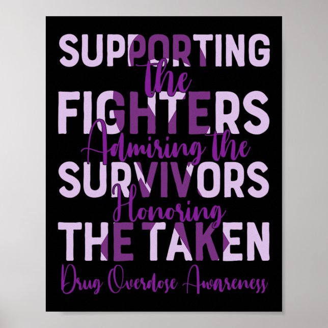 Overdose Awareness Support Fighters  Poster (Front)