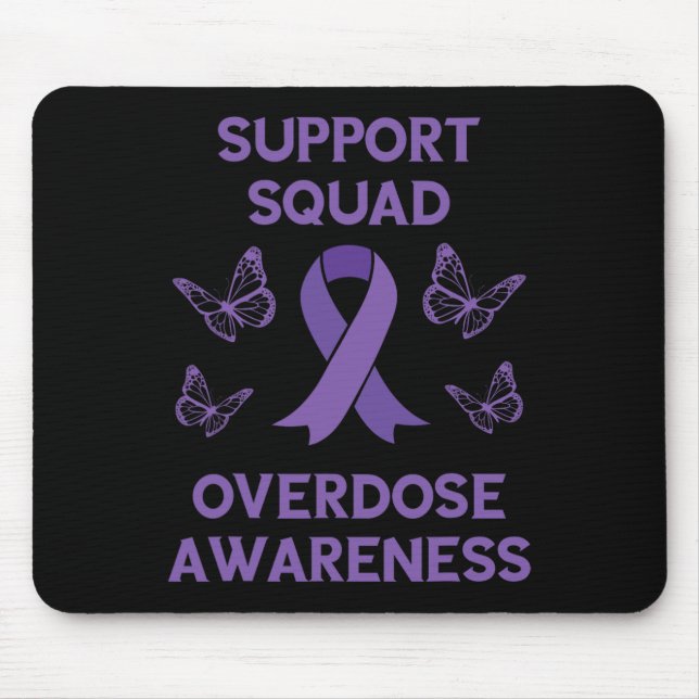 Overdose Awareness Support Squad Butterfly Purple  Mouse Mat (Front)