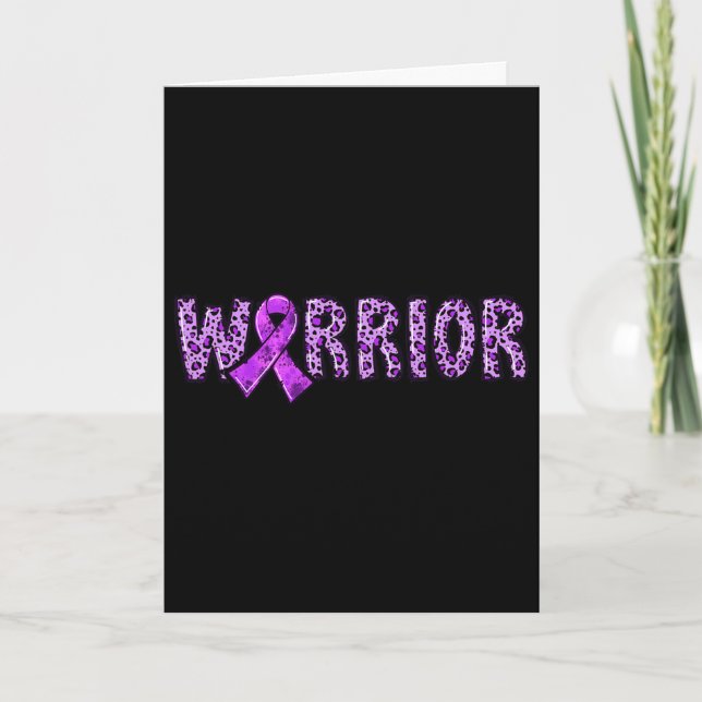 Overdose Awareness Warrior Purple Ribbon Leopard P Card (Front)