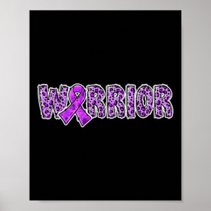 Overdose Awareness Warrior Purple Ribbon Leopard P Poster