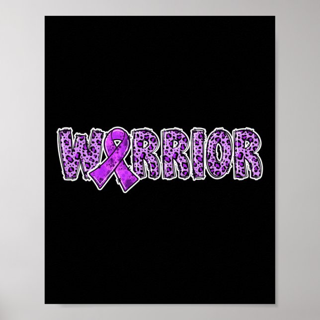 Overdose Awareness Warrior Purple Ribbon Leopard P Poster (Front)