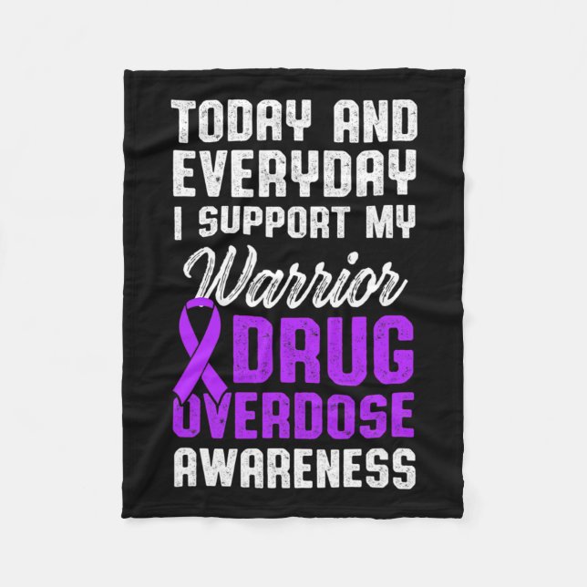 Overdose Awareness Warrior Survivor 26  Fleece Blanket (Front)