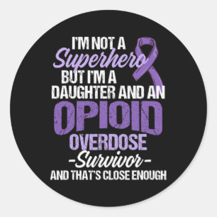 Overdose Awareness Warrior Survivor 28 Classic Round Sticker