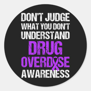 Overdose Awareness Warrior Survivor 4 Classic Round Sticker