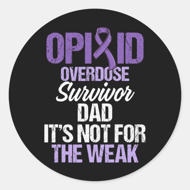 Overdose Awareness Warrior Survivor &#   Classic Round Sticker (Front)