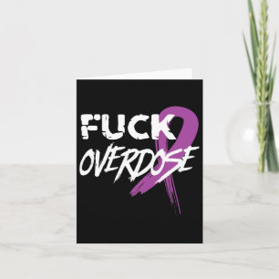 Overdose Drug Addiction Awareness Purple Ribbon  Card