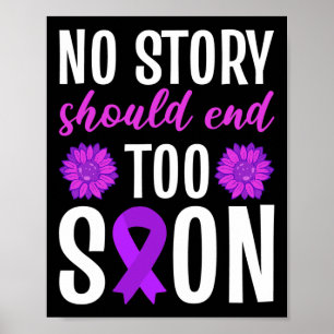 Overdose No Story Should End Too Soon Purple Ribbo Poster