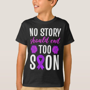 Overdose No Story Should End Too Soon Purple Ribbo T-Shirt