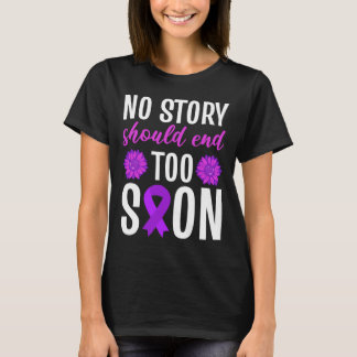Overdose No Story Should End Too Soon Purple Ribbo T-Shirt