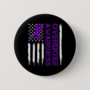 Overdose Pruple Ribbon Opioid Overdose Awareness 1 6 Cm Round Badge