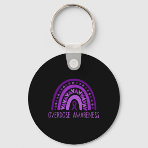 Overdose Rainbow Drug Addiction Recovery Purple Ri Key Ring