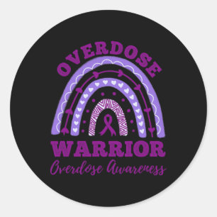Overdose Warrior Overdose Awareness Rainbow Classic Round Sticker
