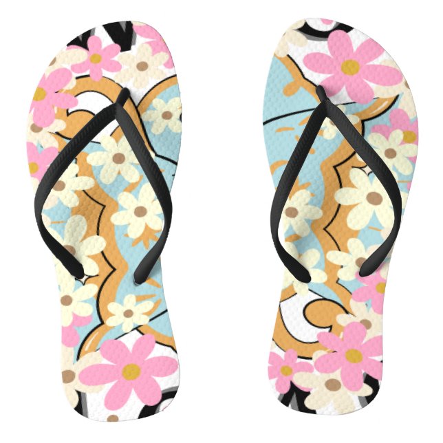 Overflow Flowery Flip Flops by Poet Adiela Akoo (Footbed)